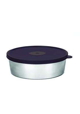 SIGNORA WARE Signoraware Flat Stainless Steel Storage Box and Container with Lid for Papad | 3 L | 3.2 Qt | BPA Free | Food Safe