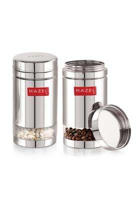 HAZEL Stainless Steel See Through Transparent Container | 1200 ml | 40.6 fl oz | 2-Piece Set