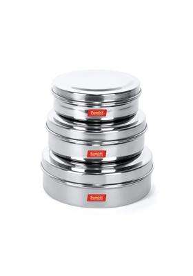Sumeet Stainless Steel Storage Container | 300 ml | 10.1 fl oz | 3-Piece Set