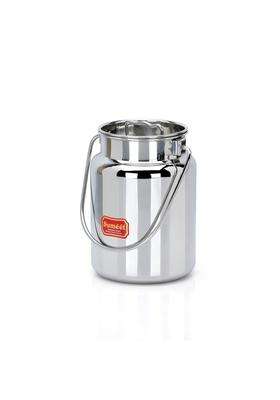 Sumeet Stainless Steel Akhand Jointless Milk Can with Lid | 2000 ml | 67.6 fl oz | 13 cm | 5.1 Inch