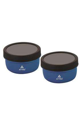 ATTRO Capsule Airtight Containers Stainless Steel Inner BPA-Free Microwave Safe Food | 350 ml | 11.8 fl oz | 2-Piece Set