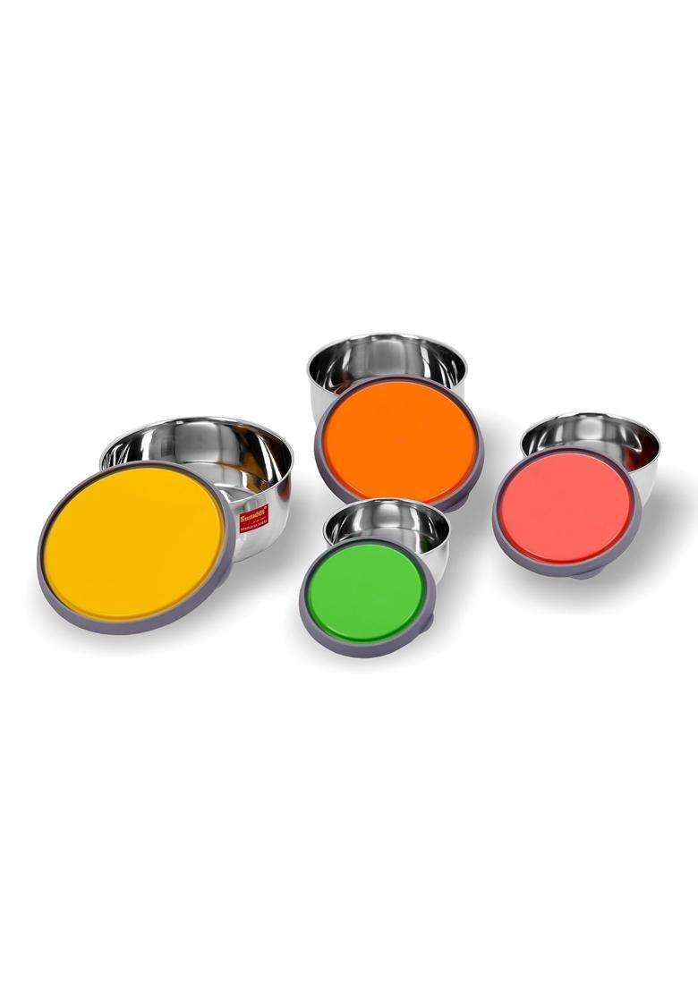 Sumeet Stainless Steel Food Storage Airtight and Leak Proof Containers Set | 1 L | 1.1 Qt | Pack of 4 - Indya