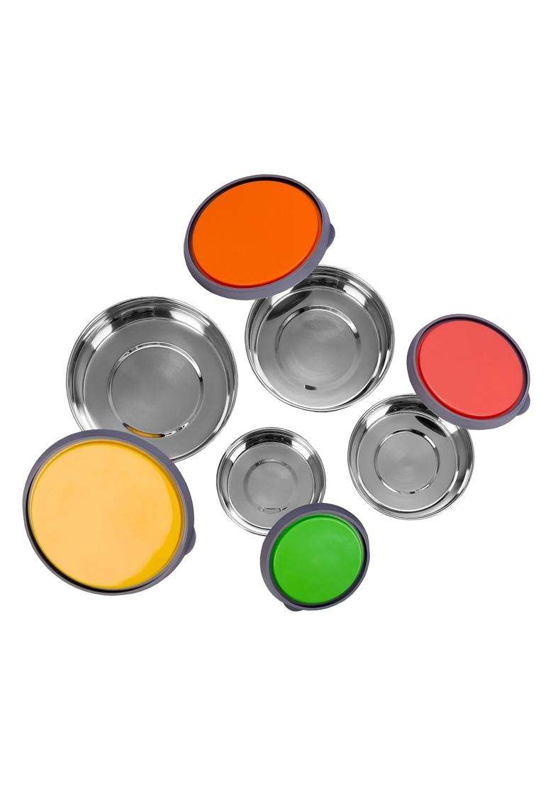 Sumeet Stainless Steel Food Storage Airtight and Leak Proof Containers Set | 1 L | 1.1 Qt | Pack of 4 - Indya