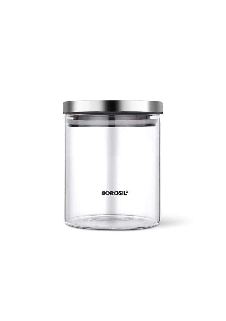 Borosil Classic Jar X | 600 ml | 20.3 fl oz | Dishwasher Safe | Microwave Safe | With Lid - Indya