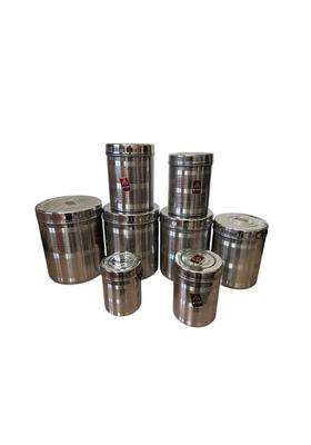 MUKE Stainless Steel Dibba Jars for Modern Kitchen Storage Food Grade Container | 350 ml | 11.8 fl oz | Pack of 8