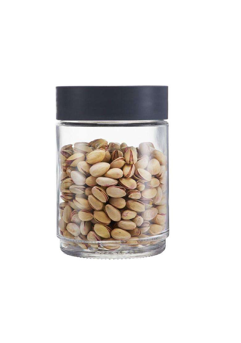 CELLO Modustack Glassy Storage Jars for Kitchen Grey | 1500 ml | 50.7 fl oz | Lead Free - Indya