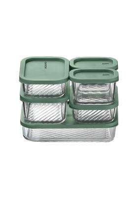 AGARO Elite Borosilicate Glass Container Set | 310 ml | 10.5 fl oz | 6-Piece Set | BPA Free | Microwave Safe