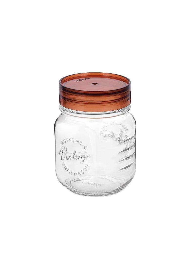 Treo By Milton Vintage Glass Jar with Plastic Lid | 500 ml | 16.9 fl oz | Food Safe - Indya