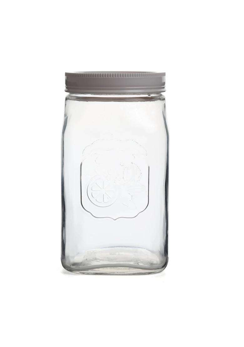 CELLO Classic Glass Food Storage Jar for Kitchen White | 1000 ml | 33.8 fl oz | Lead Free - Indya