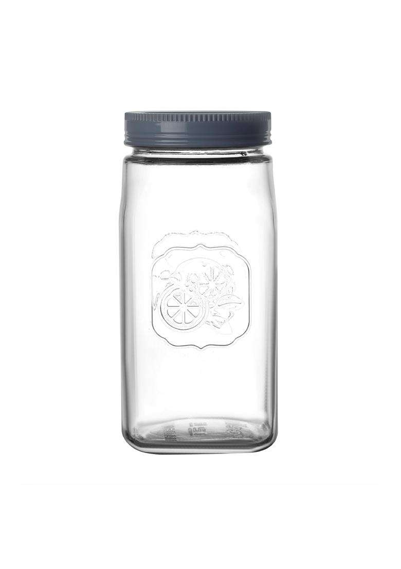 CELLO Classic Glass Food Storage Jar for Kitchen Grey | 1000 ml | 33.8 fl oz | Lead Free - Indya