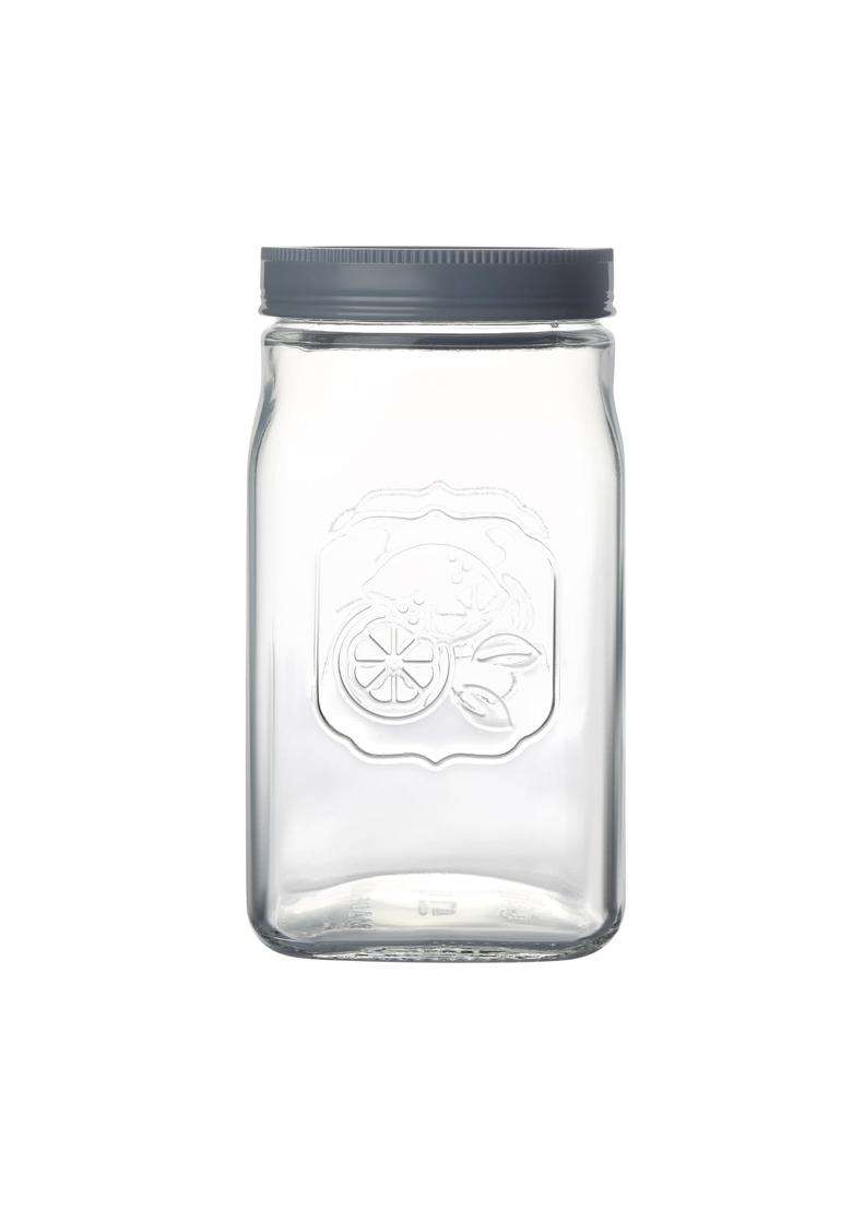 CELLO Classic Glass Food Storage Jar for Kitchen Grey | 2000 ml | 67.6 fl oz | Lead Free - Indya