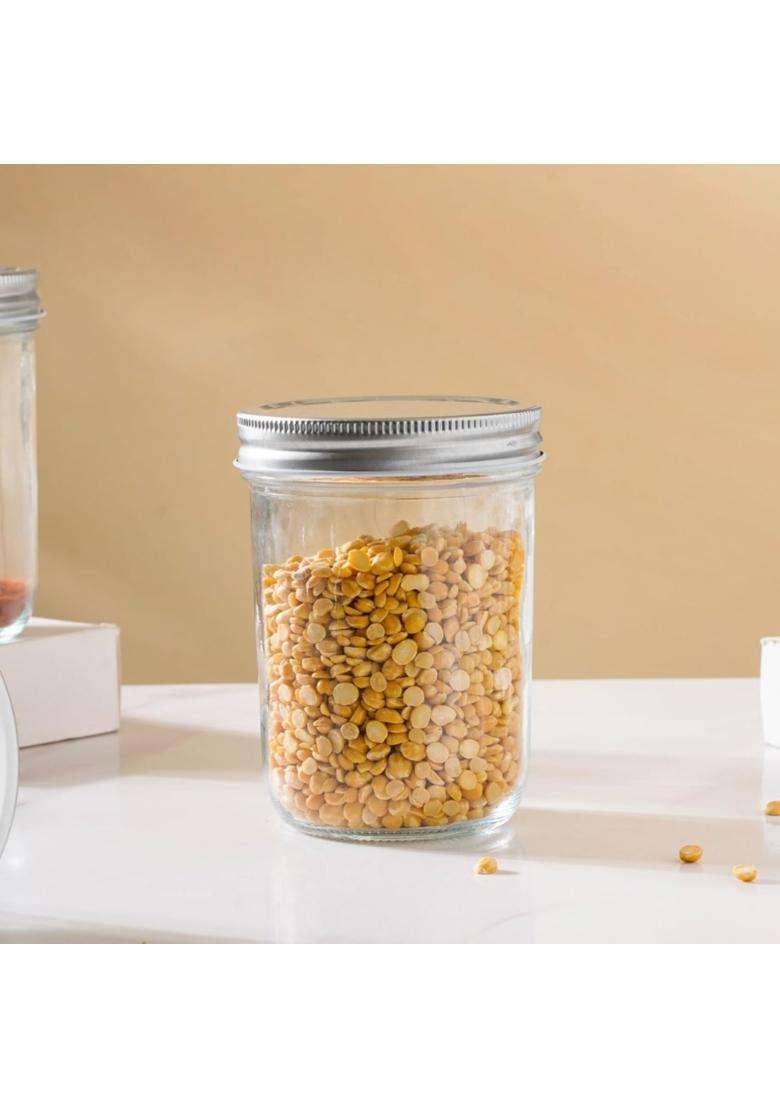 Nestasia Glass Containers for Kitchen Set | 400 ml | 13.5 fl oz | 6-Piece Set | With Lid - Indya