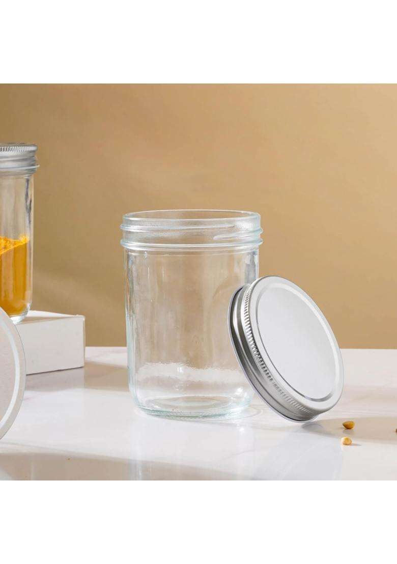 Nestasia Glass Containers for Kitchen Set | 400 ml | 13.5 fl oz | 6-Piece Set | With Lid - Indya