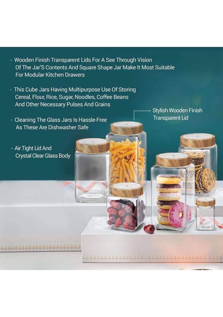 Treo By Milton Woody Cube Storage Container | 1000 ml | 33.8 fl oz - Indya