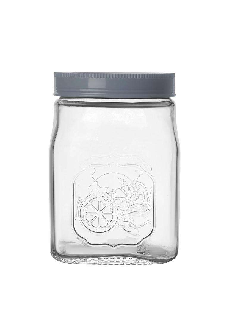 CELLO Classic Glass Food Storage Jar for Kitchen Grey | 1500 ml | 50.7 fl oz | Lead Free - Indya