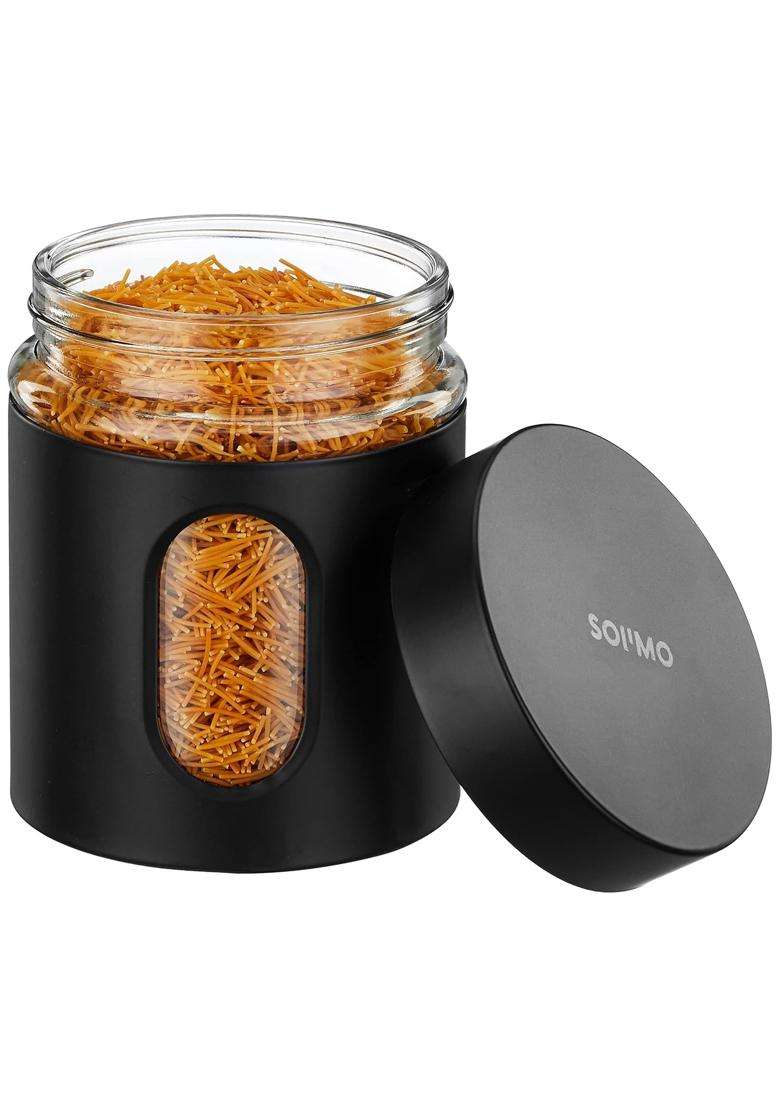 Solimo Amazon Brand Solimo Oval Window Steel Jacketed Glass Jar | 900 ml | 30.4 fl oz | 6-Piece Set - Indya