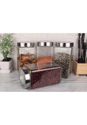 Femora Transperent Borosilicate Glass Jars for Kitchen | 2000 ml | 67.6 fl oz | 4-Piece Set