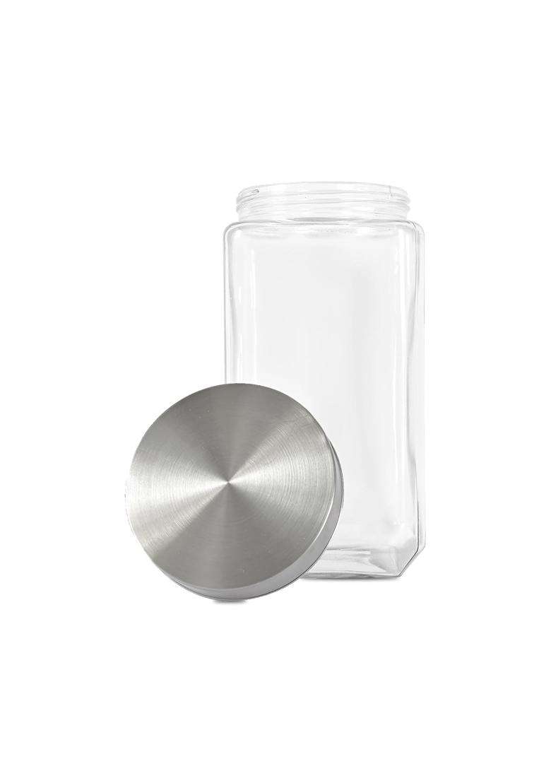 Femora Transperent Borosilicate Glass Jars for Kitchen | 2000 ml | 67.6 fl oz | 4-Piece Set - Indya