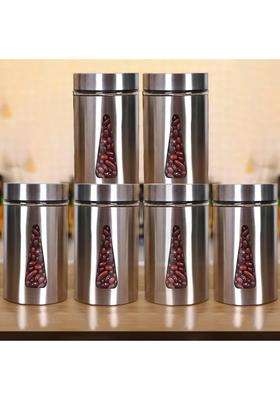 Femora Borosilicate Glass Triangular Shape See Through Bottoms with Stainless Steel | 1000 ml | 33.8 fl oz | 6-Piece Set