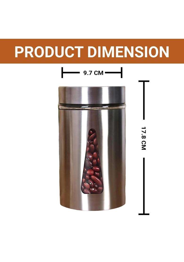 Femora Borosilicate Glass Triangular Shape See Through Bottoms with Stainless Steel | 1000 ml | 33.8 fl oz | 6-Piece Set - Indya