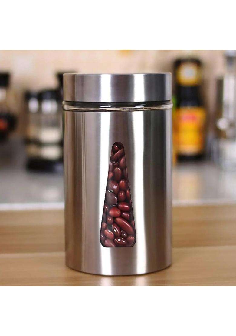 Femora Borosilicate Glass Triangular Shape See Through Bottoms with Stainless Steel | 1000 ml | 33.8 fl oz | 6-Piece Set - Indya