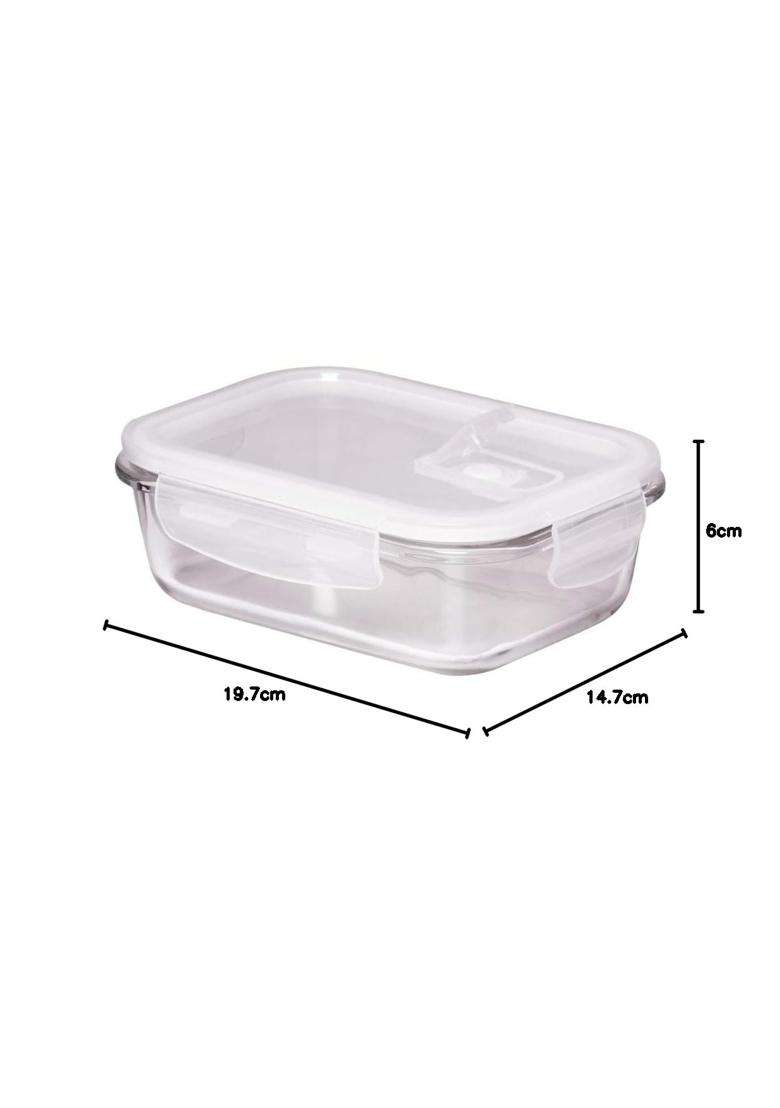 Femora Borosilicate Glass Containers for Kitchen | 1000 ml | 33.8 fl oz | 2-Piece Set | Microwave Safe - Indya