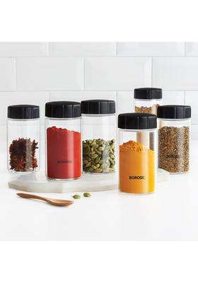 Borosil Neo Spice Jar Set X | 250 ml | 8.5 fl oz | Dishwasher Safe | Microwave Safe