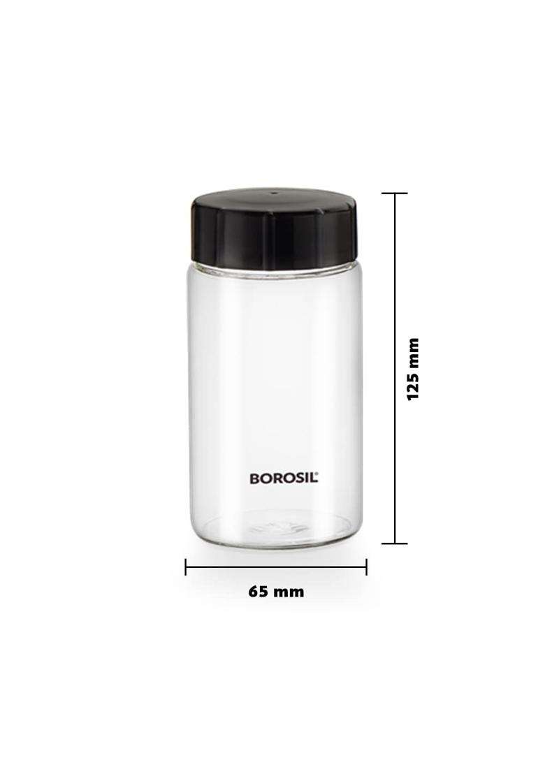 Borosil Neo Spice Jar Set X | 250 ml | 8.5 fl oz | Dishwasher Safe | Microwave Safe - Indya