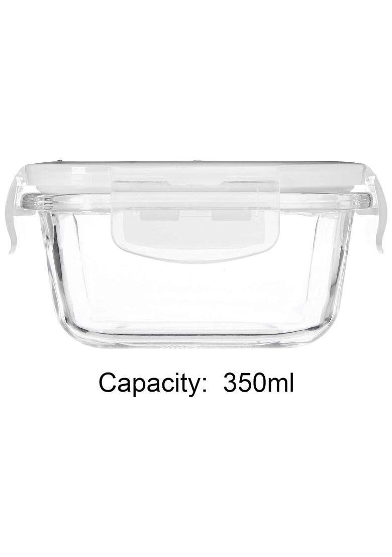 Solimo Amazon Brand Solimo Airtight Borosilicate Glass Container Set | 350 ml | 11.8 fl oz | 3-Piece Set - Indya