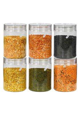 PEARLPET Plastic Containers for Kitchen Storage | 1000 ml | 33.8 fl oz | 6-Piece Set | BPA Free