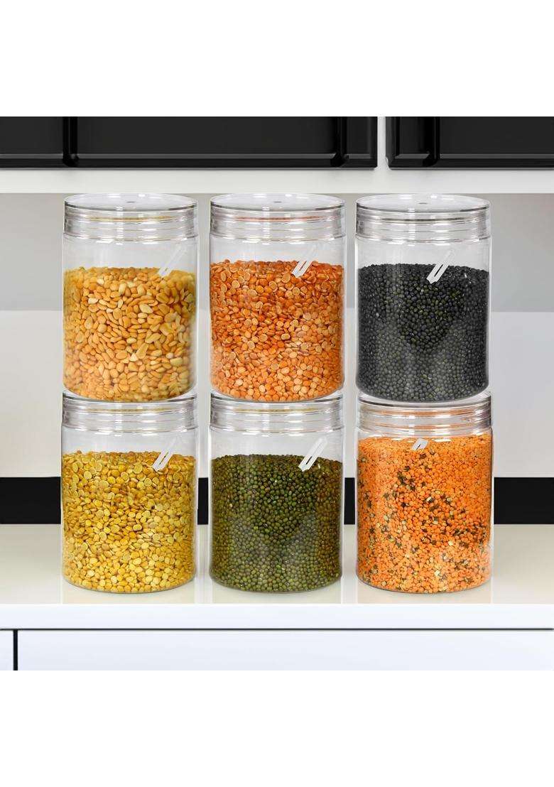 PEARLPET Plastic Containers for Kitchen Storage | 1000 ml | 33.8 fl oz | 6-Piece Set | BPA Free - Indya