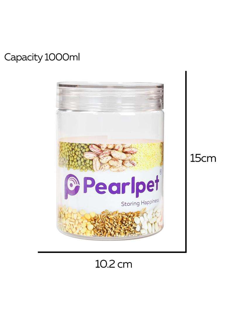 PEARLPET Plastic Containers for Kitchen Storage | 1000 ml | 33.8 fl oz | 6-Piece Set | BPA Free - Indya