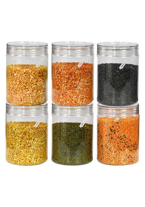 PEARLPET Plastic Containers for Kitchen Storage | 1000 ml | 33.8 fl oz | 6-Piece Set | BPA Free