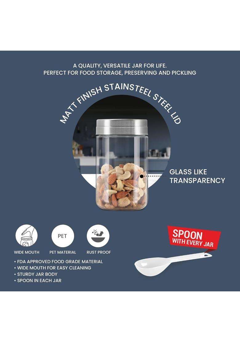 MILTON Steel Seal 500 Plastic Storage Jar and Container | 490 ml | 16.6 fl oz | 6-Piece Set | BPA Free - Indya