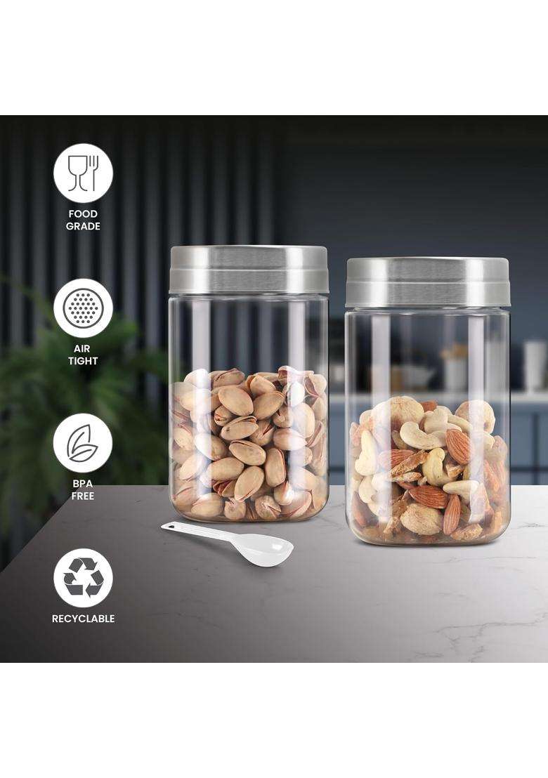 MILTON Steel Seal 500 Plastic Storage Jar and Container | 490 ml | 16.6 fl oz | 6-Piece Set | BPA Free - Indya
