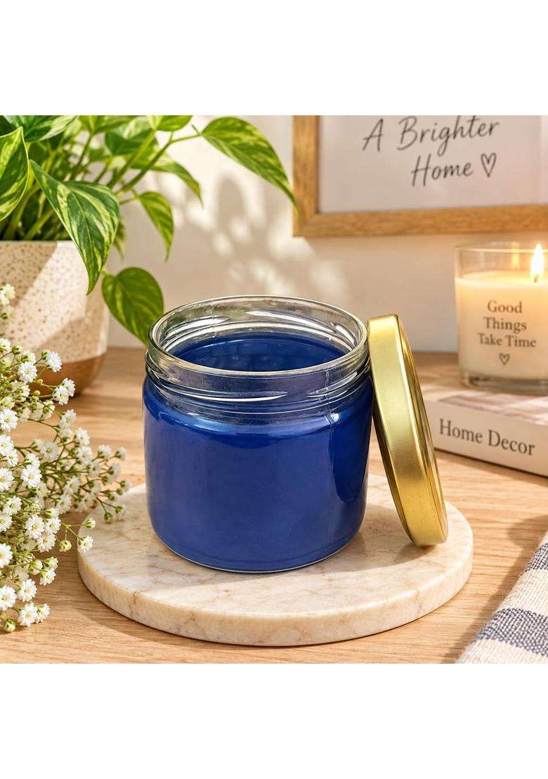 Pure Source India Blue Glass Storage Jar | 250 ml | 8.5 fl oz - Indya