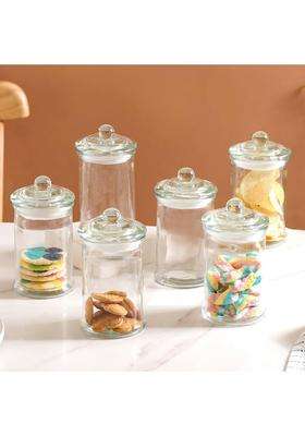 Nestasia Small Glass Jar with Lid | 350 ml | 11.8 fl oz | 6-Piece Set