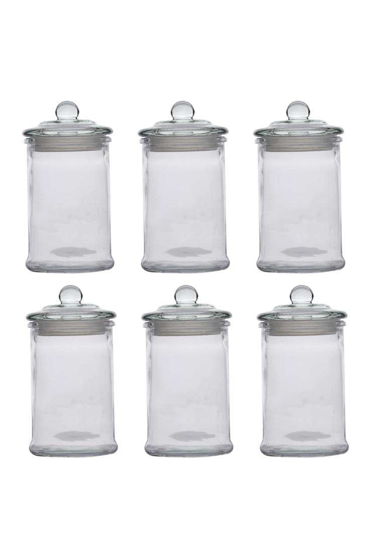Nestasia Small Glass Jar with Lid | 350 ml | 11.8 fl oz | 6-Piece Set - Indya