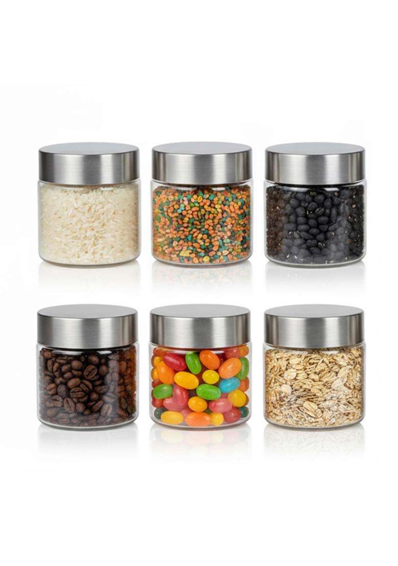 PEARLPET Plus Range Plastic Storage Containers for Kitchen Airtight | 200 ml | 6.8 fl oz | 6-Piece Set | BPA Free | Food Safe - Indya