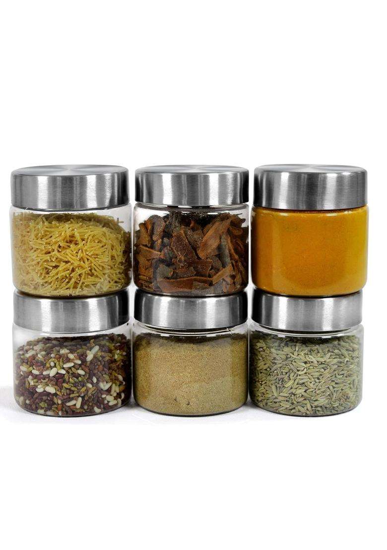 PEARLPET Plus Range Plastic Storage Containers for Kitchen Airtight | 200 ml | 6.8 fl oz | 6-Piece Set | BPA Free | Food Safe - Indya
