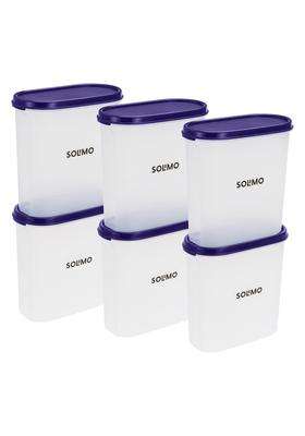 Solimo Amazon Brand Solimo Modular Plastic Storage Containers with Lid | 1.8 L | 1.9 Qt | 6-Piece Set | BPA Free