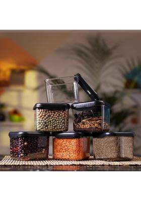 Clazkit Air Tight Modular Containers Storage Set for Kitchen | 500 ml | 16.9 fl oz | Pack of 6 | Dishwasher Safe | BPA Free