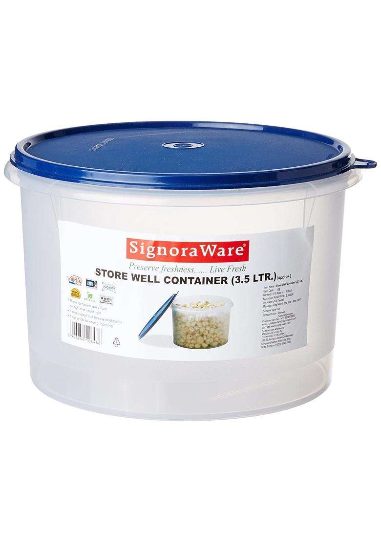 SIGNORA WARE Signoraware Storewell BPA Free Plastic Container | 3.5 L | 3.7 Qt | Leak Proof - Indya