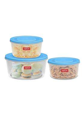 MILTON Store IT Round Plastic Food Storage Container with Air Tight Lids | 1 L | 1.1 Qt | 3-Piece Set | Leak Proof