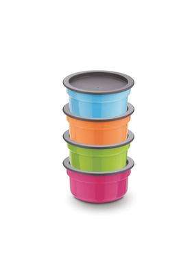 ASIAN Plastic Airtight Round Storage Containers | 300 ml | 10.1 fl oz | 4-Piece Set | BPA Free | Microwave Safe