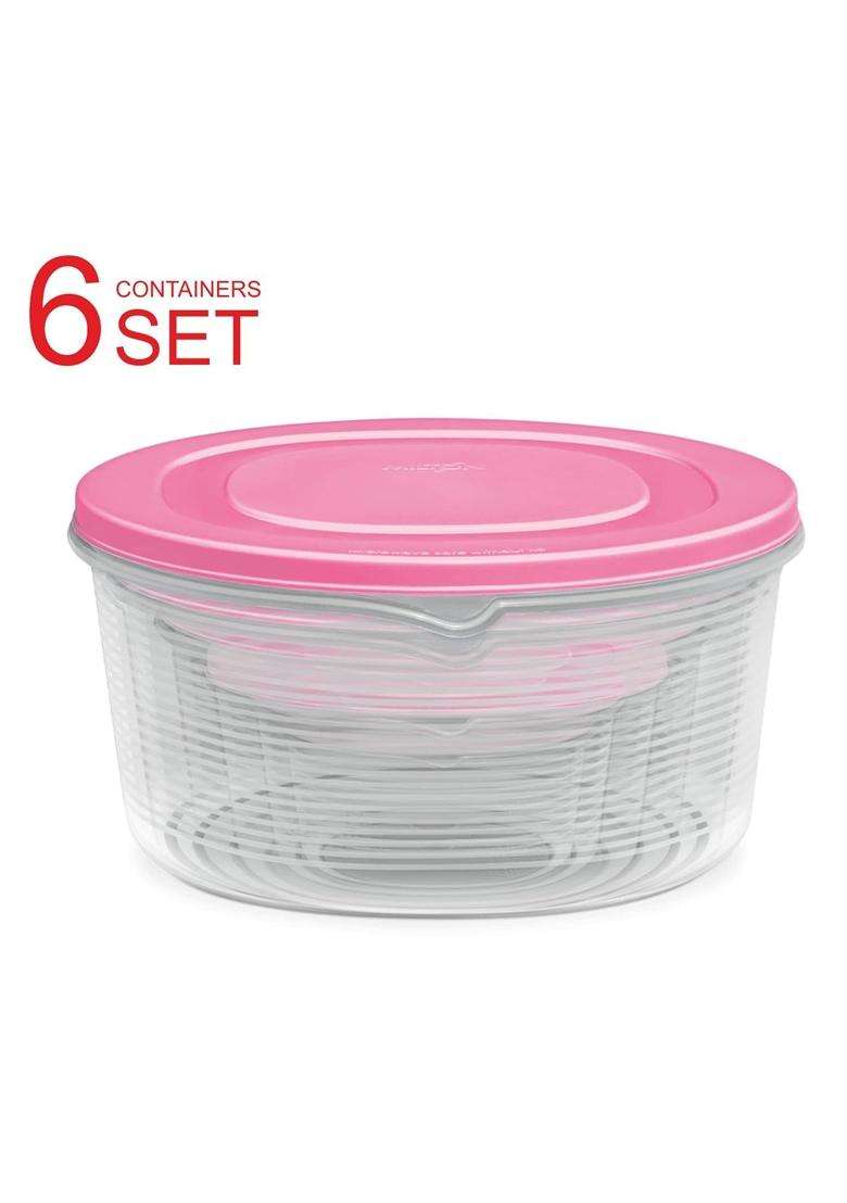 MILTON Store It Round Plastic Food Storage Container with Air Tight Lid | 1 L | 1.1 Qt | 6-Piece Set | Leak Proof - Indya
