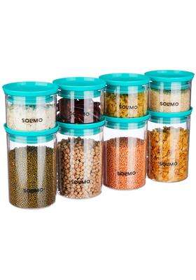 Solimo Amazon Brand Solimo Plastic Storage Jar and Container Set I Air Tight and BPA | 500 ml | 16.9 fl oz | 4-Piece Set