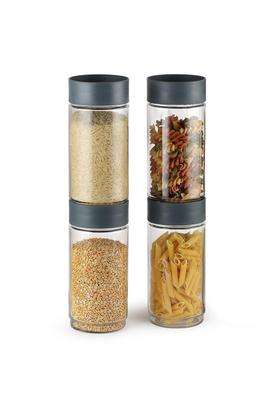 CELLO Modustack Pet Storage Jar for Kitchen Pcs | 1000 ml | 33.8 fl oz | 4-Piece Set