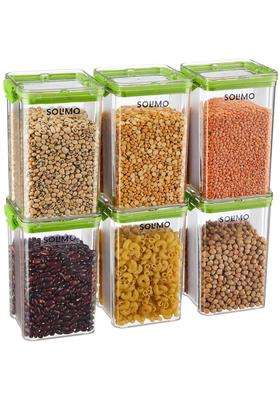 Solimo Amazon Brand Solimo Multipurpose Airtight Containers for Kitchen | 1200 ml | 40.6 fl oz | 6-Piece Set