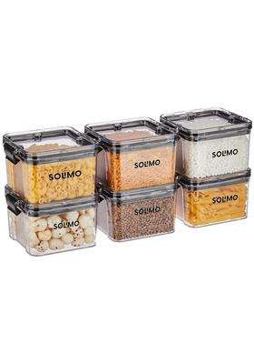 Solimo Amazon Brand Solimo Plastic Multipurpose Containers for Kitchen | 400 ml | 13.5 fl oz | 6-Piece Set